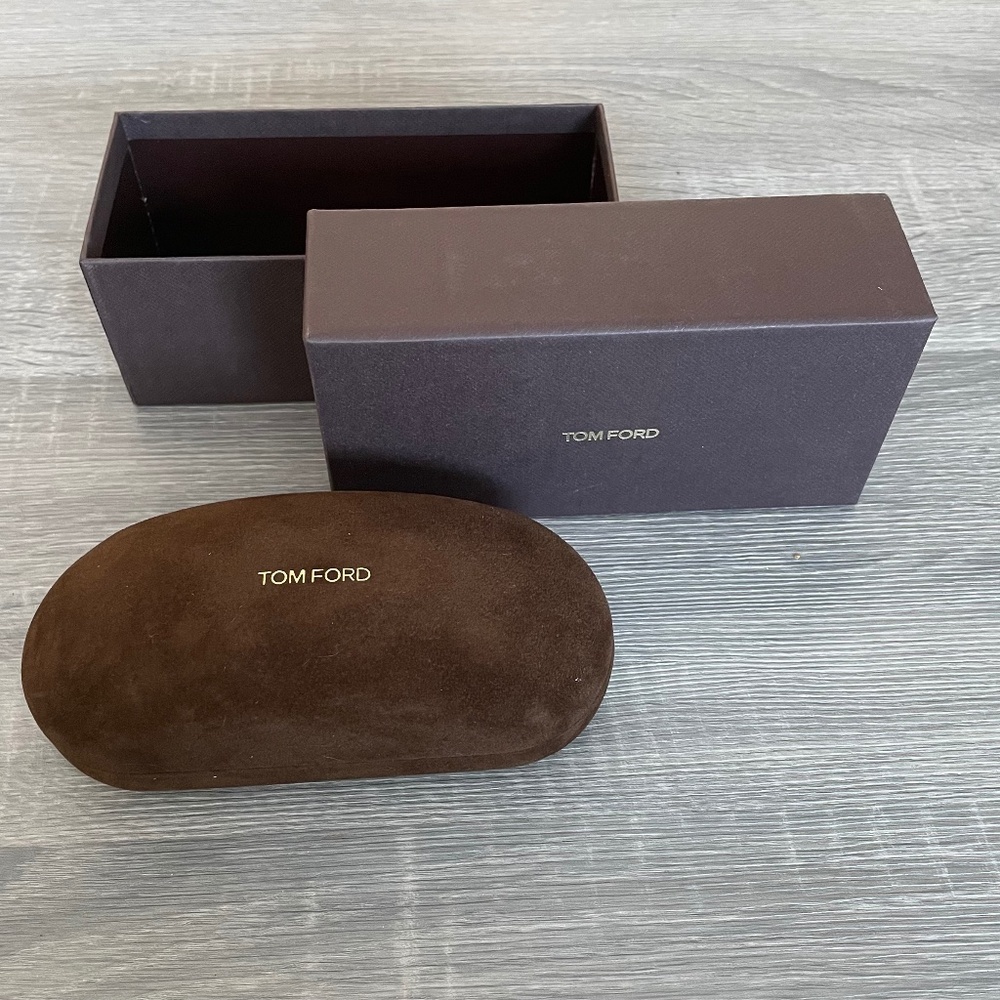 Tom Ford Brown Velvet Eyeglass Case with Box